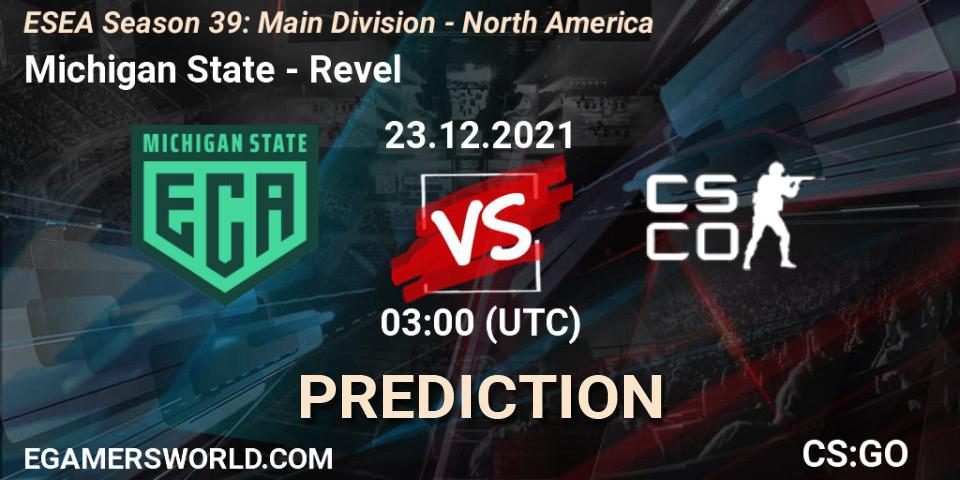Prognose für das Spiel Michigan State VS Revel. 29.12.2021 at 03:00. Counter-Strike (CS2) - ESEA Season 39: Main Division - North America