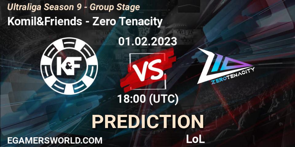 Prognose für das Spiel Komil&Friends VS Zero Tenacity. 01.02.23. LoL - Ultraliga Season 9 - Group Stage