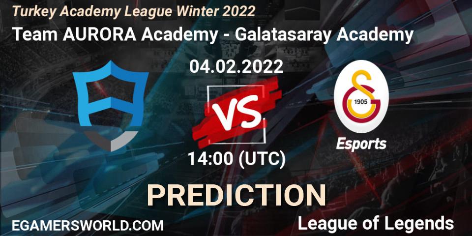 Prognose für das Spiel Team AURORA Academy VS Galatasaray Academy. 04.02.2022 at 14:00. LoL - Turkey Academy League Winter 2022