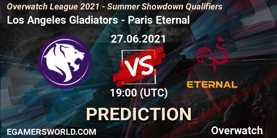 Prognose für das Spiel Los Angeles Gladiators VS Paris Eternal. 27.06.2021 at 19:00. Overwatch - Overwatch League 2021 - Summer Showdown Qualifiers