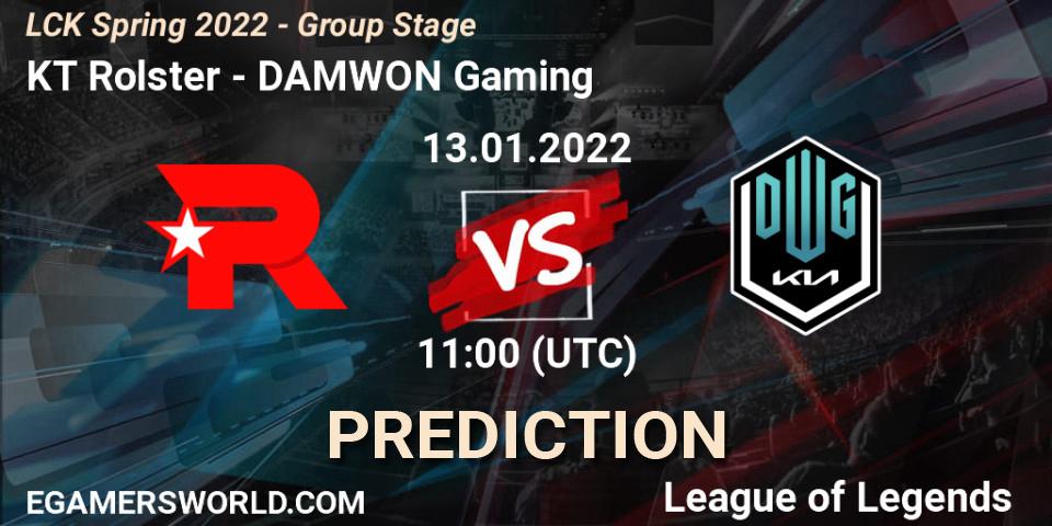 Prognose für das Spiel KT Rolster VS DAMWON Gaming. 13.01.2022 at 11:45. LoL - LCK Spring 2022 - Group Stage