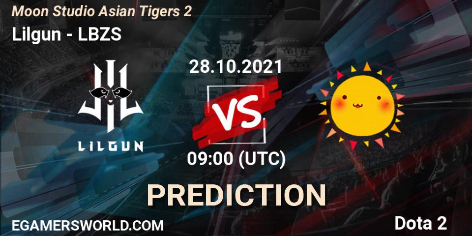 Prognose für das Spiel Lilgun VS LBZS. 28.10.2021 at 09:11. Dota 2 - Moon Studio Asian Tigers 2