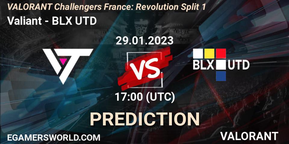 Prognose für das Spiel Valiant VS BLX UTD. 29.01.23. VALORANT - VALORANT Challengers 2023 France: Revolution Split 1