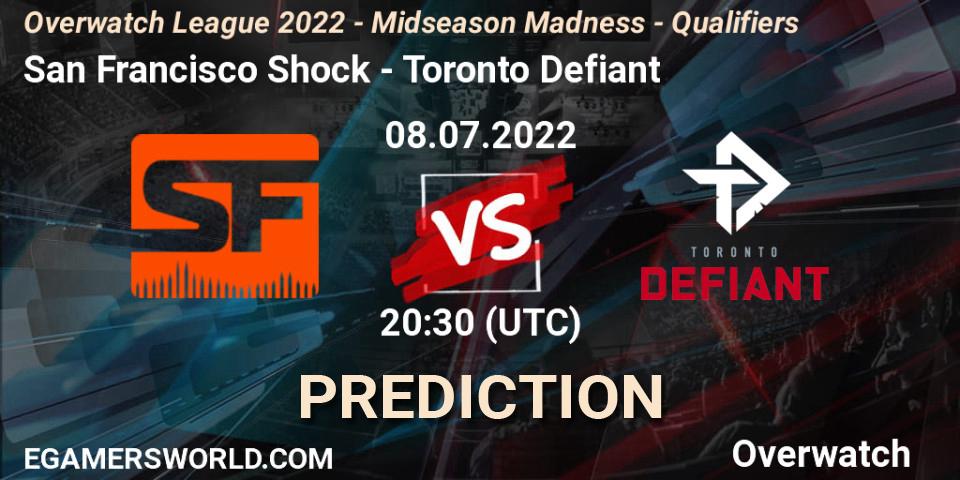 Prognose für das Spiel San Francisco Shock VS Toronto Defiant. 08.07.2022 at 20:55. Overwatch - Overwatch League 2022 - Midseason Madness - Qualifiers