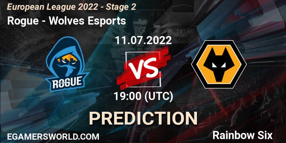 Prognose für das Spiel Rogue VS Wolves Esports. 11.07.22. Rainbow Six - European League 2022 - Stage 2