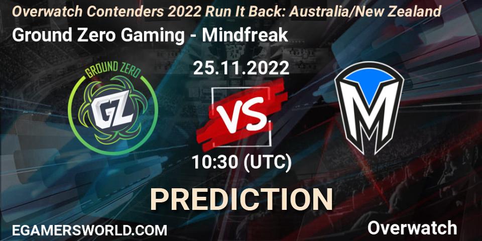 Prognose für das Spiel Ground Zero Gaming VS Mindfreak. 25.11.22. Overwatch - Overwatch Contenders 2022 - Australia/New Zealand - November