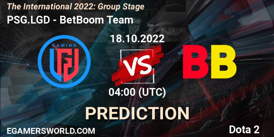 Prognose für das Spiel PSG.LGD VS BetBoom Team. 18.10.22. Dota 2 - The International 2022: Group Stage