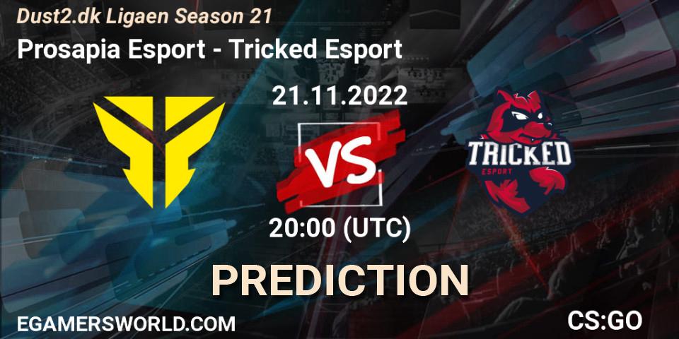 Prognose für das Spiel Prosapia Esport VS Tricked Esport. 21.11.2022 at 20:00. Counter-Strike (CS2) - Dust2.dk Ligaen Season 21