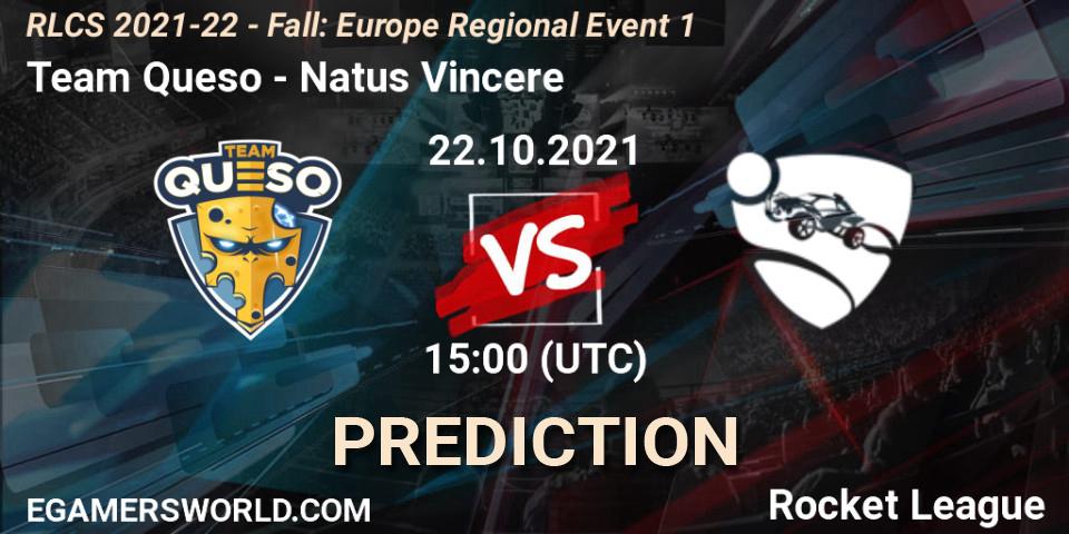 Prognose für das Spiel Team Queso VS Natus Vincere. 22.10.2021 at 15:00. Rocket League - RLCS 2021-22 - Fall: Europe Regional Event 1
