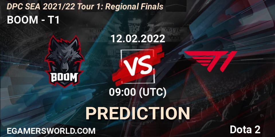 Prognose für das Spiel BOOM VS T1. 12.02.22. Dota 2 - DPC SEA 2021/22 Tour 1: Regional Finals