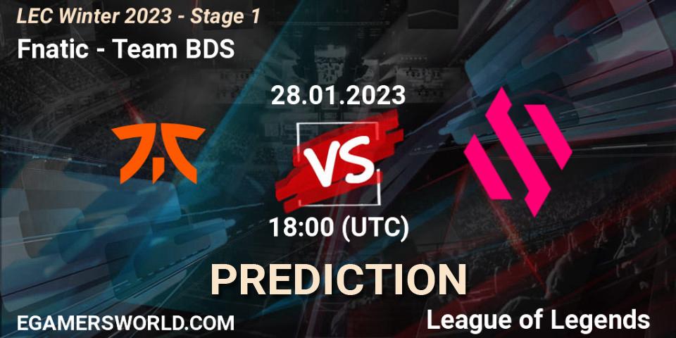 Prognose für das Spiel Fnatic VS Team BDS. 28.01.23. LoL - LEC Winter 2023 - Stage 1