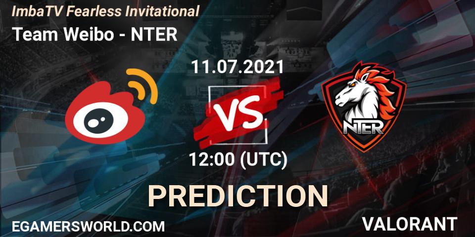 Prognose für das Spiel Team Weibo VS NTER. 11.07.2021 at 12:00. VALORANT - ImbaTV Fearless Invitational
