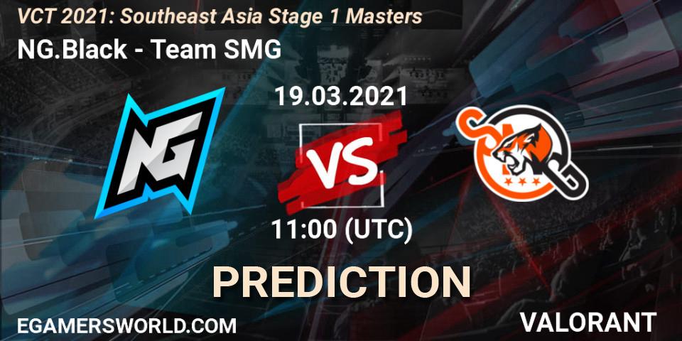 Prognose für das Spiel NG.Black VS Team SMG. 19.03.2021 at 11:50. VALORANT - VCT 2021: Southeast Asia Stage 1 Masters