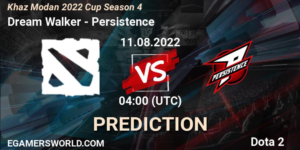 Prognose für das Spiel Dream Walker VS Persistence. 11.08.2022 at 04:22. Dota 2 - Khaz Modan 2022 Cup Season 4