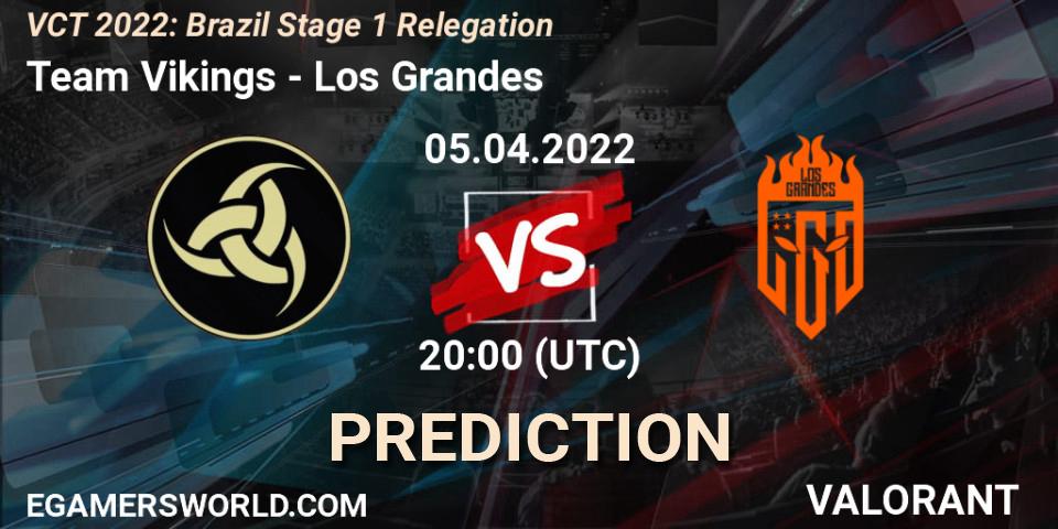 Prognose für das Spiel Team Vikings VS Los Grandes. 05.04.2022 at 20:00. VALORANT - VCT 2022: Brazil Stage 1 Relegation