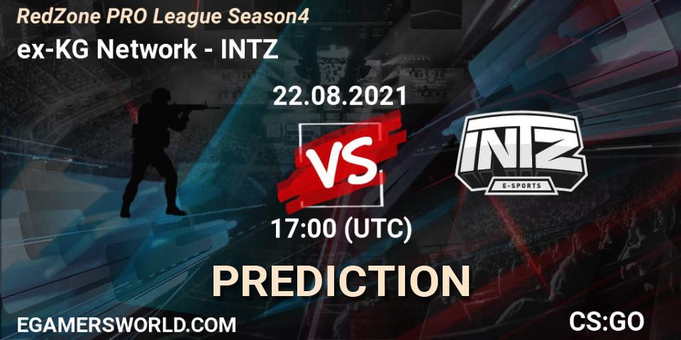 Prognose für das Spiel ex-KG Network VS INTZ. 22.08.2021 at 17:00. Counter-Strike (CS2) - RedZone PRO League Season 4