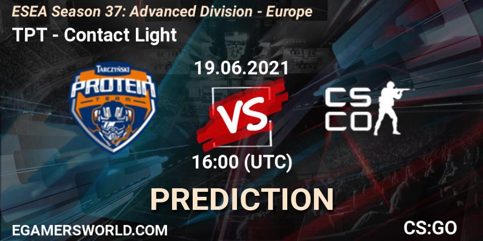 Prognose für das Spiel TPT VS Contact Light. 21.06.2021 at 18:00. Counter-Strike (CS2) - ESEA Season 37: Advanced Division - Europe