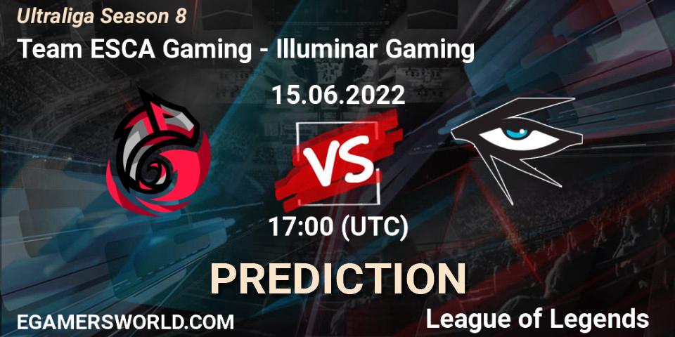 Prognose für das Spiel Team ESCA Gaming VS Illuminar Gaming. 15.06.2022 at 17:00. LoL - Ultraliga Season 8
