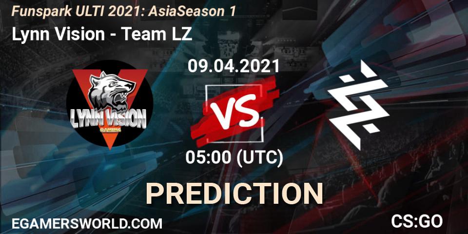 Prognose für das Spiel Lynn Vision VS Team LZ. 08.04.2021 at 09:00. Counter-Strike (CS2) - Funspark ULTI 2021: Asia Season 1