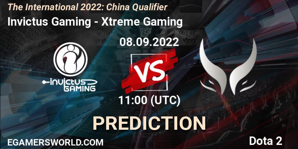 Prognose für das Spiel Invictus Gaming VS Xtreme Gaming. 08.09.22. Dota 2 - The International 2022: China Qualifier
