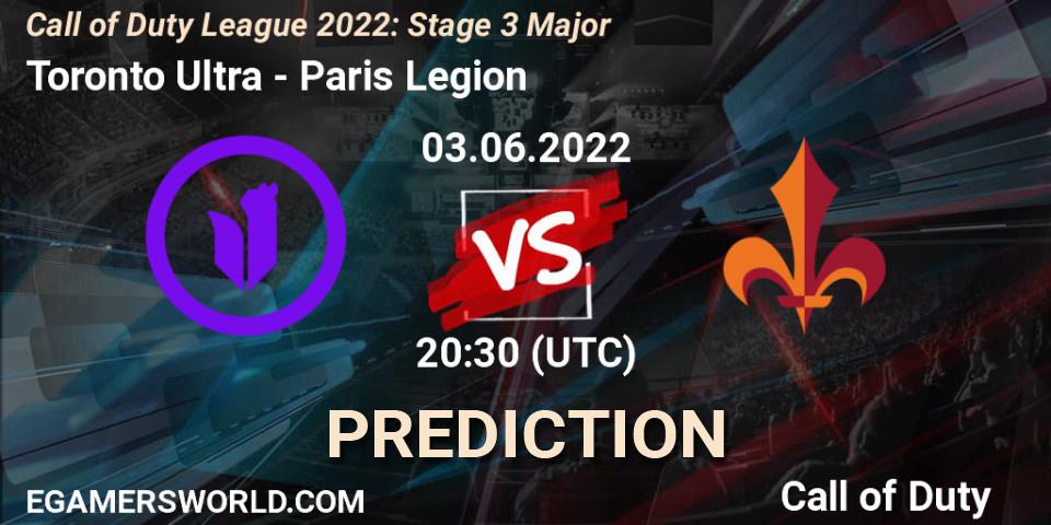 Prognose für das Spiel Toronto Ultra VS Paris Legion. 03.06.2022 at 20:30. Call of Duty - Call of Duty League 2022: Stage 3 Major