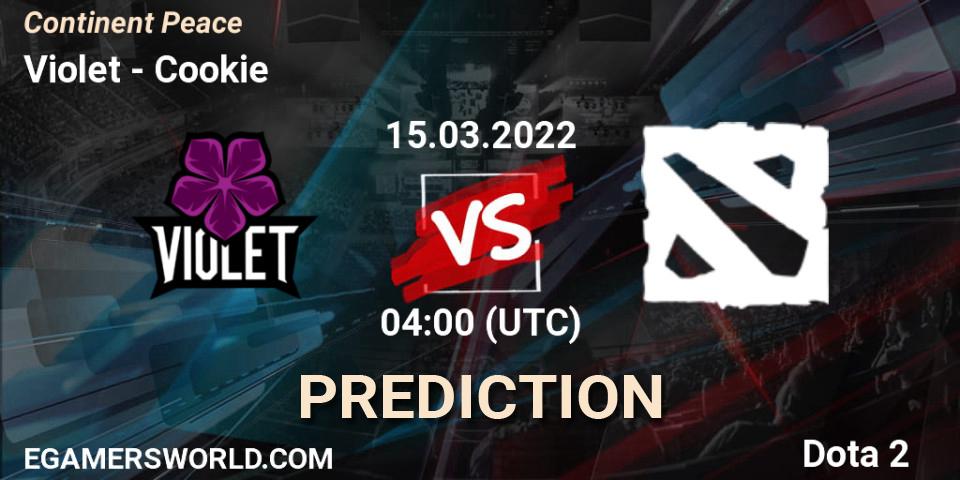 Prognose für das Spiel Violet VS Cookie. 15.03.2022 at 04:12. Dota 2 - Continent Peace