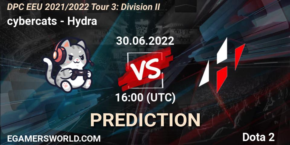 Prognose für das Spiel cybercats VS Hydra. 30.06.22. Dota 2 - DPC EEU 2021/2022 Tour 3: Division II