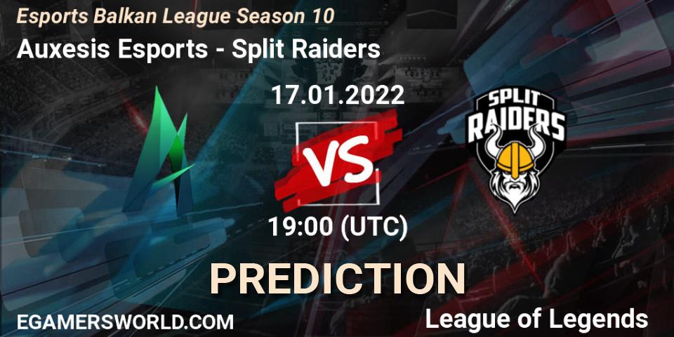 Prognose für das Spiel Auxesis Esports VS Split Raiders. 17.01.2022 at 19:00. LoL - Esports Balkan League Season 10