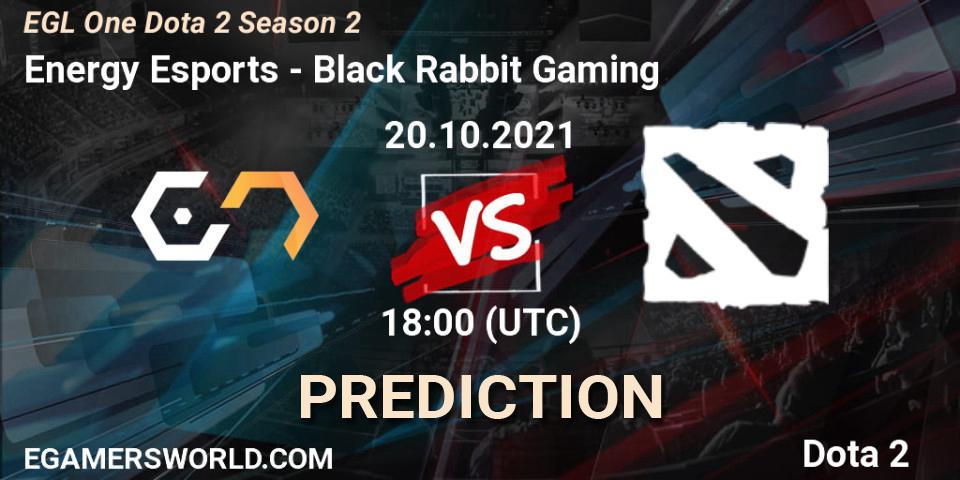 Prognose für das Spiel Energy Esports VS Black Rabbit Gaming. 20.10.2021 at 18:01. Dota 2 - EGL One Dota 2 Season 2