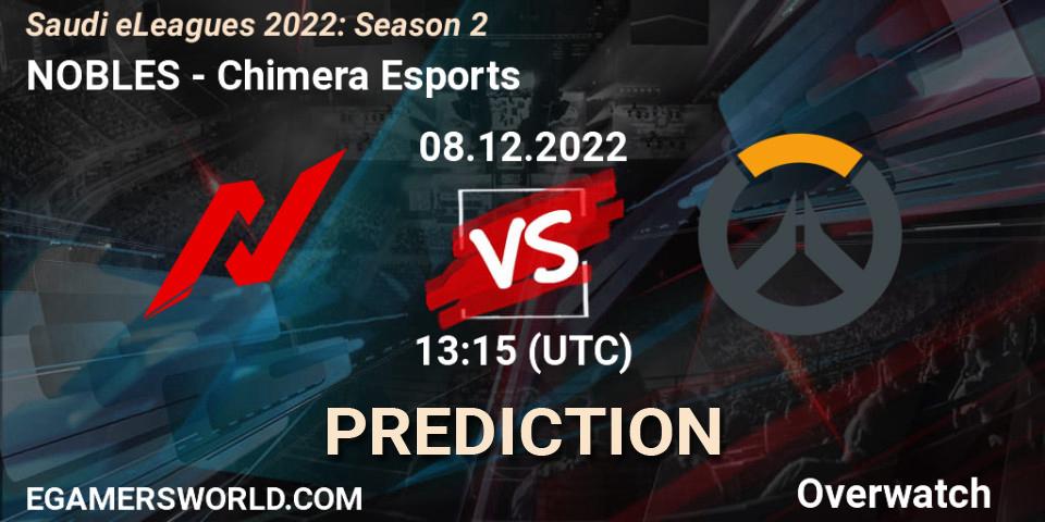 Prognose für das Spiel NOBLES VS Chimera Esports. 08.12.22. Overwatch - Saudi eLeagues 2022: Season 2