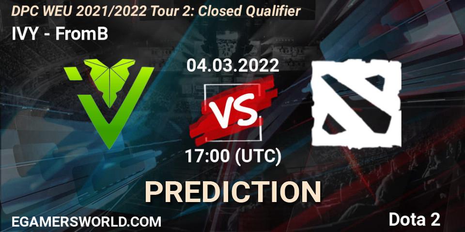 Prognose für das Spiel IVY VS FromB. 04.03.2022 at 17:00. Dota 2 - DPC WEU 2021/2022 Tour 2: Closed Qualifier