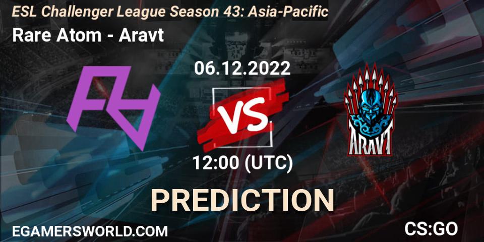 Prognose für das Spiel Rare Atom VS Aravt. 06.12.2022 at 12:00. Counter-Strike (CS2) - ESL Challenger League Season 43: Asia-Pacific