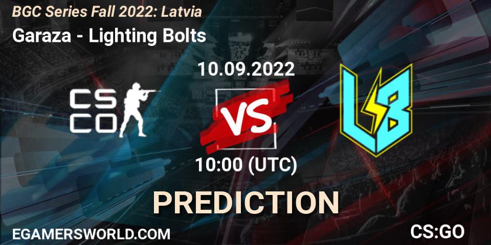 Prognose für das Spiel Garaza VS Lighting Bolts. 10.09.2022 at 10:00. Counter-Strike (CS2) - BGC Series Fall 2022: Latvia