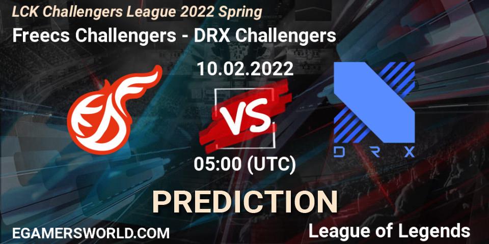 Prognose für das Spiel Freecs Challengers VS DRX Challengers. 10.02.2022 at 05:00. LoL - LCK Challengers League 2022 Spring