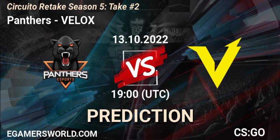 Prognose für das Spiel Panthers VS VELOX. 13.10.22. CS2 (CS:GO) - Circuito Retake Season 5: Take #2