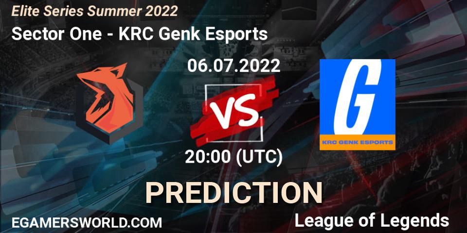 Prognose für das Spiel Sector One VS KRC Genk Esports. 06.07.2022 at 20:00. LoL - Elite Series Summer 2022