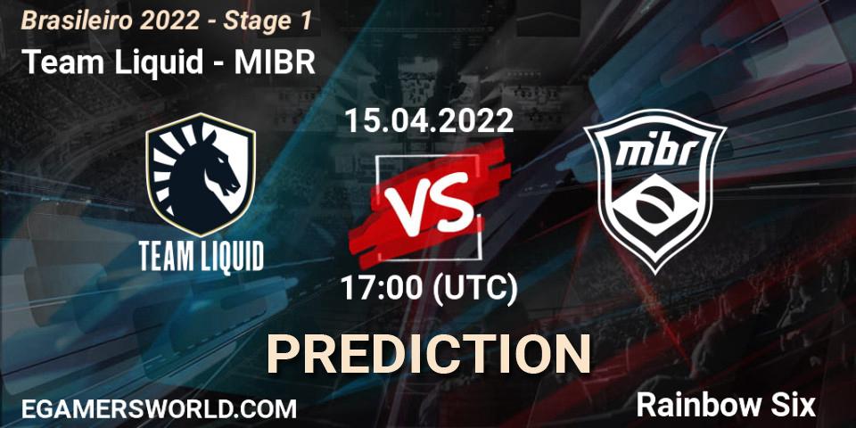 Prognose für das Spiel Team Liquid VS MIBR. 15.04.22. Rainbow Six - Brasileirão 2022 - Stage 1