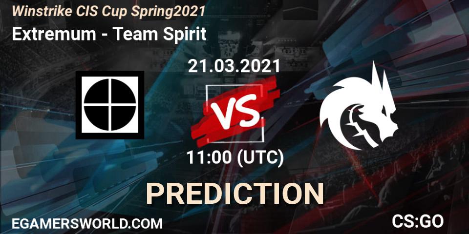 Prognose für das Spiel Extremum VS Team Spirit. 21.03.2021 at 12:30. Counter-Strike (CS2) - Winstrike CIS Cup Spring 2021