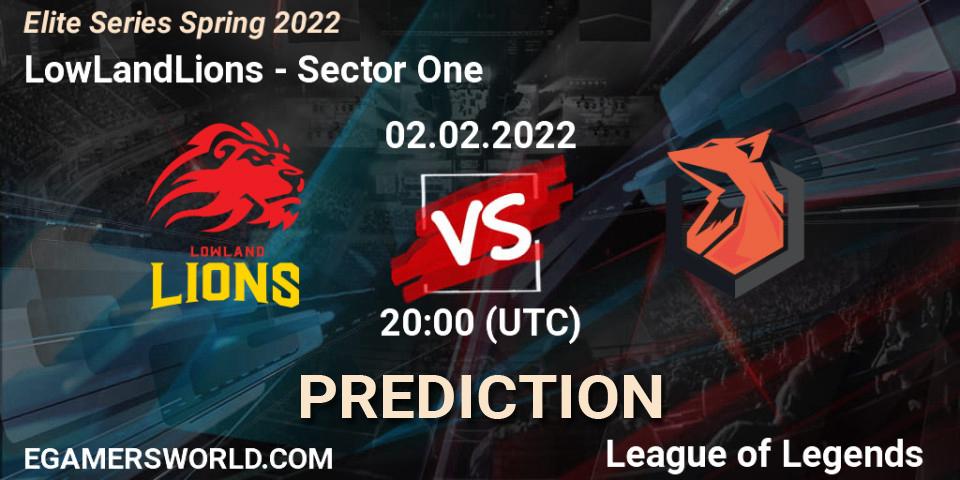 Prognose für das Spiel LowLandLions VS Sector One. 02.02.2022 at 20:00. LoL - Elite Series Spring 2022