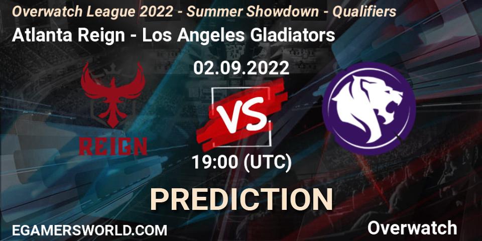 Prognose für das Spiel Atlanta Reign VS Los Angeles Gladiators. 02.09.22. Overwatch - Overwatch League 2022 - Summer Showdown - Qualifiers