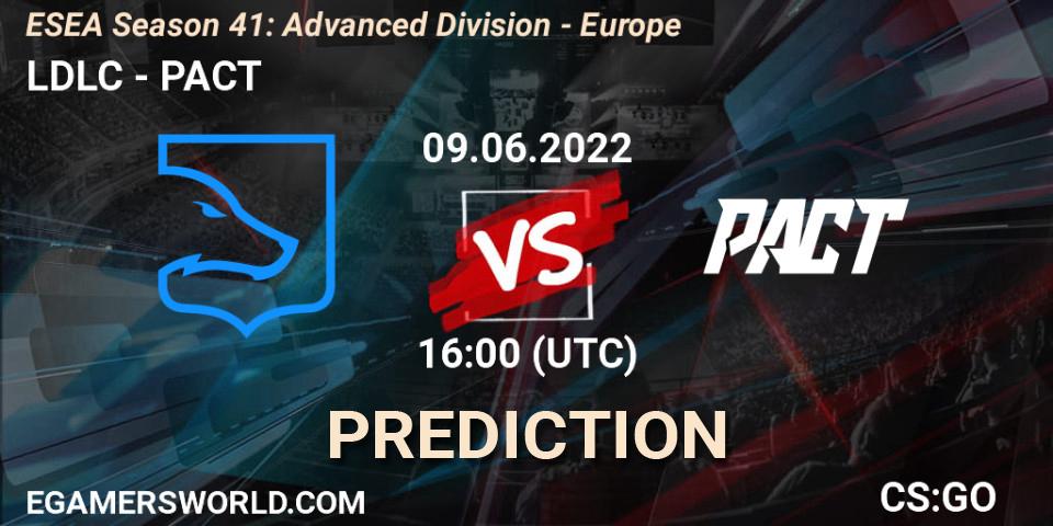 Prognose für das Spiel LDLC VS PACT. 09.06.2022 at 16:00. Counter-Strike (CS2) - ESEA Season 41: Advanced Division - Europe