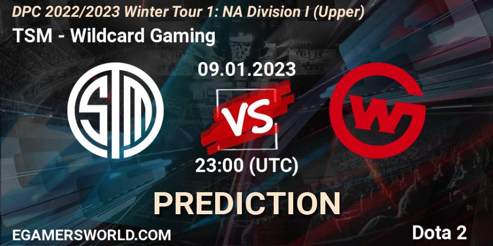 Prognose für das Spiel TSM VS Wildcard Gaming. 09.01.23. Dota 2 - DPC 2022/2023 Winter Tour 1: NA Division I (Upper)