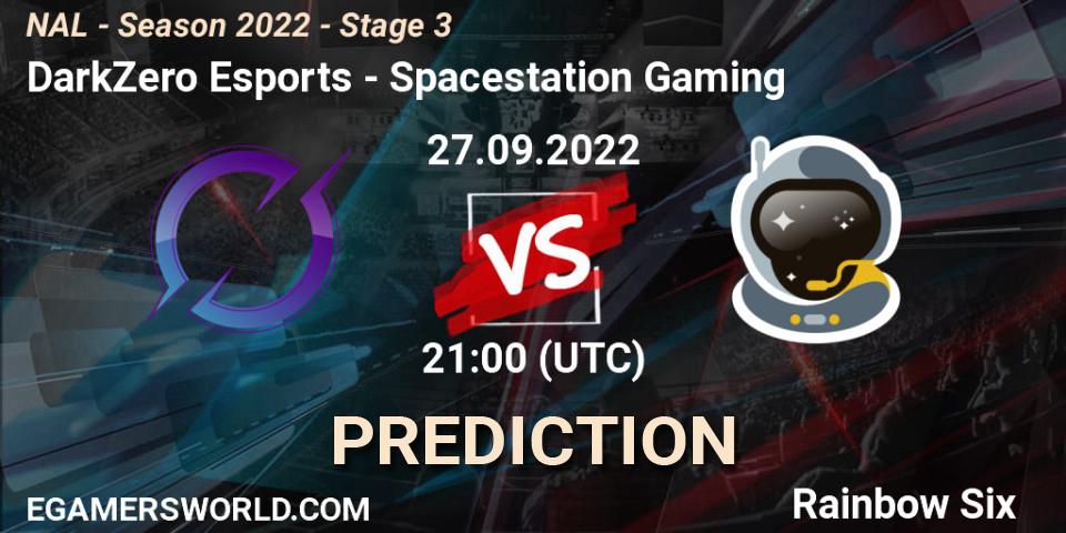 Prognose für das Spiel DarkZero Esports VS Spacestation Gaming. 27.09.22. Rainbow Six - NAL - Season 2022 - Stage 3