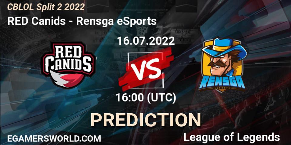 Prognose für das Spiel RED Canids VS Rensga eSports. 16.07.22. LoL - CBLOL Split 2 2022
