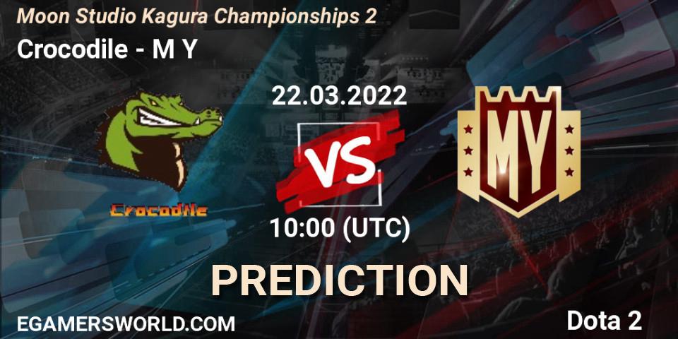 Prognose für das Spiel Crocodile VS M Y. 22.03.2022 at 10:38. Dota 2 - Moon Studio Kagura Championships 2