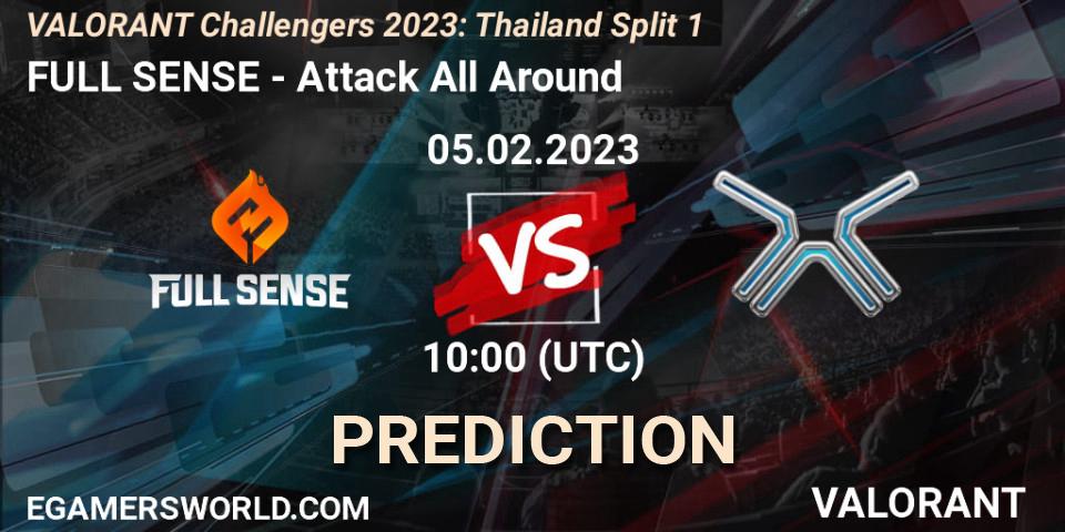 Prognose für das Spiel FULL SENSE VS Attack All Around. 05.02.23. VALORANT - VALORANT Challengers 2023: Thailand Split 1