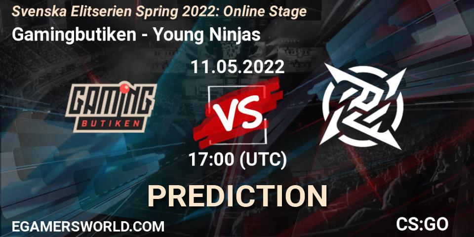 Prognose für das Spiel Gamingbutiken VS Young Ninjas. 11.05.2022 at 17:00. Counter-Strike (CS2) - Svenska Elitserien Spring 2022: Online Stage