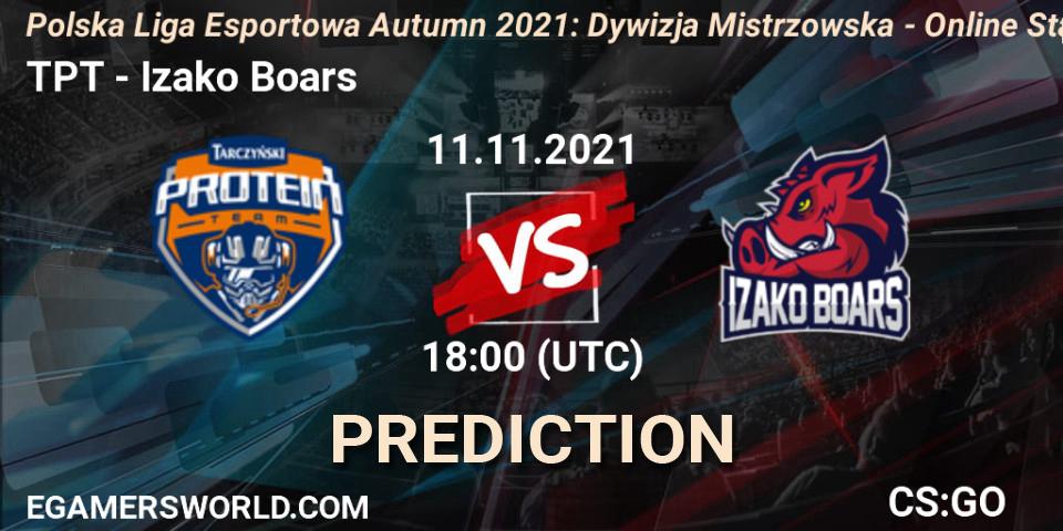 Prognose für das Spiel TPT VS Izako Boars. 11.11.21. CS2 (CS:GO) - Polska Liga Esportowa Autumn 2021: Dywizja Mistrzowska - Online Stage