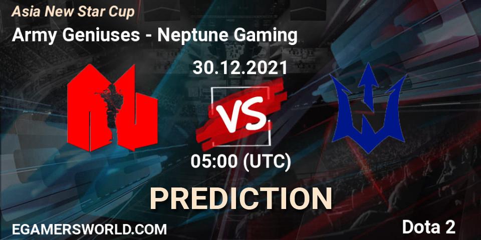 Prognose für das Spiel Army Geniuses VS Neptune Gaming. 30.12.2021 at 05:13. Dota 2 - Asia New Star Cup