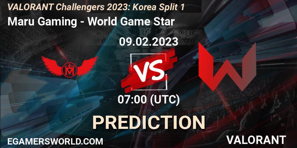 Prognose für das Spiel Maru Gaming VS World Game Star. 09.02.23. VALORANT - VALORANT Challengers 2023: Korea Split 1